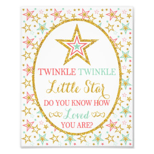 Twinkle Twinkle Little Star Sign - 8" x 10" Print Fotodruck