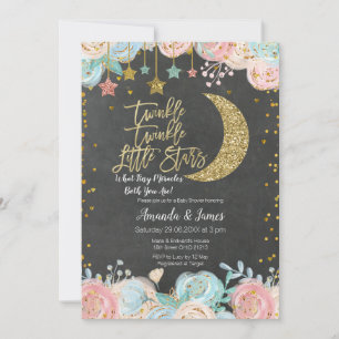 Twinkle Twinkle Little Star Twin Baby Dusche Einladung