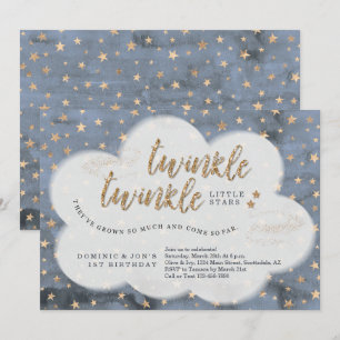 Twinkle Twinkle Little Star Twin Boys 1. Geburtsta Einladung