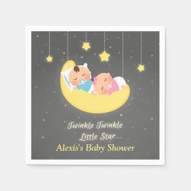 Twinkle Twinkle Little Star Twins Duschvorräte Serviette (Vorderseite)