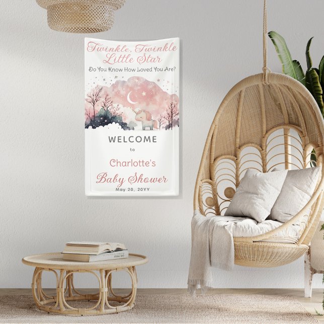 Twinkle Twinkle Little Star Unicorn Baby Shower Banner (Von Creator hochgeladen)