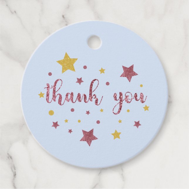 Twinkle Twinkle Little Star Vielen Dank Geschenkanhänger (Vorderseite)