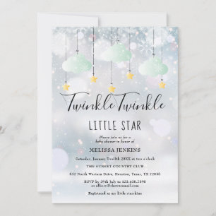 Twinkle Twinkle Little Star Winter Baby Shower Einladung