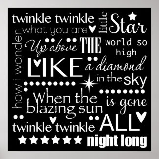 Twinkle Twinkle Little Star Word Art Poster