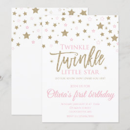 Twinkle Twinkle Little Star zum ersten Geburtstag Einladung