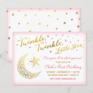 Twinkle, Twinkle, Little Star zum Geburtstag Einladung