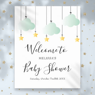 Twinkle Twinkle Neutral Baby Dusche Begrüßungszeic Poster