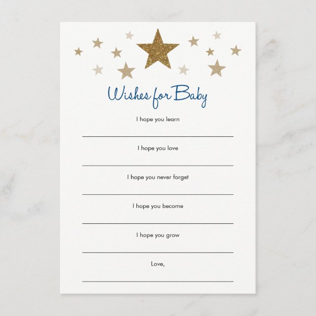 Twinkle Twinkle Petits Voeux pour Cartes Bébés (Devant)