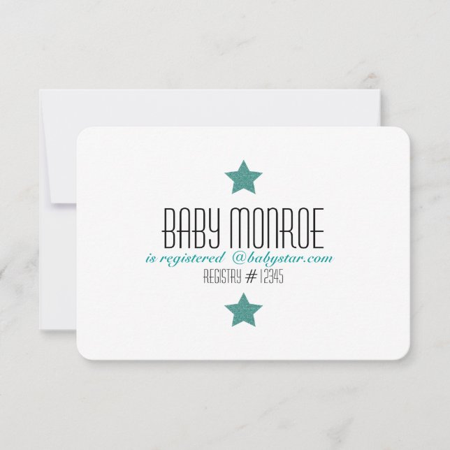 TWINKLE TWINKLE REGISTRIEREN KARTENBABY SHOWER EINLADUNG (Vorderseite)