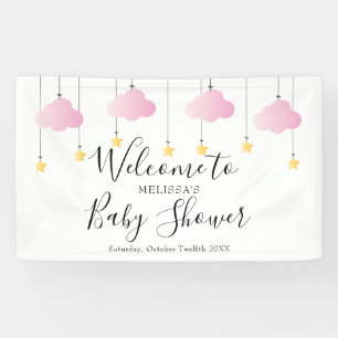 Twinkle Twinkle Rosa Mädchen Baby Shower Willkomme Banner