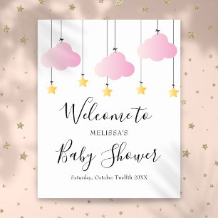 Twinkle Twinkle Rosa Mädchen Baby Shower Willkomme Poster
