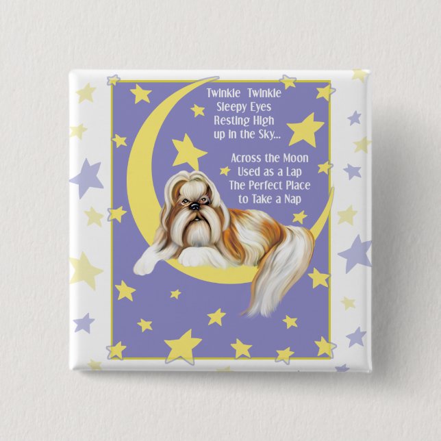 Twinkle Twinkle Shih Tzu Button (Vorderseite)