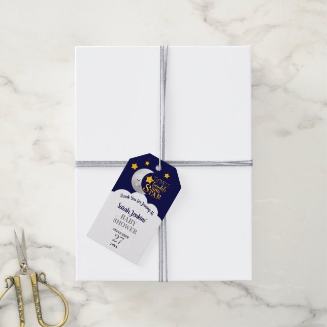 Twinkle Twinkle Star Baby Dusche Gefallen Geschenkanhänger (Mit Garn)