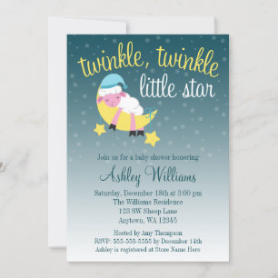 Twinkle Twinkle Star Lamb Baby Dusche Einladung