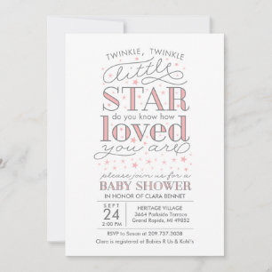 Twinkle Twinkle Star Thème Baby shower Invitation