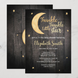 Twinkle Twinkle Wasserfarbe Babydusche Einladung