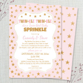 Twinkle Twins Baby Sprinkle, zwei Mädchen duschen Einladung