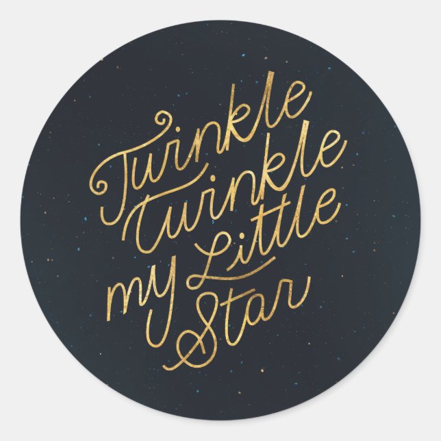 Twinkle winken meinen kleinen Stern Runder Aufkleber (Vorderseite)