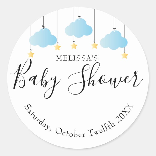 Twinkle winzige kleine Stern Babydusche Runder Aufkleber (Vorderseite)