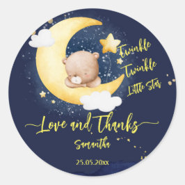 Twinkle winzige Teddy-Babydusche Runder Aufkleber