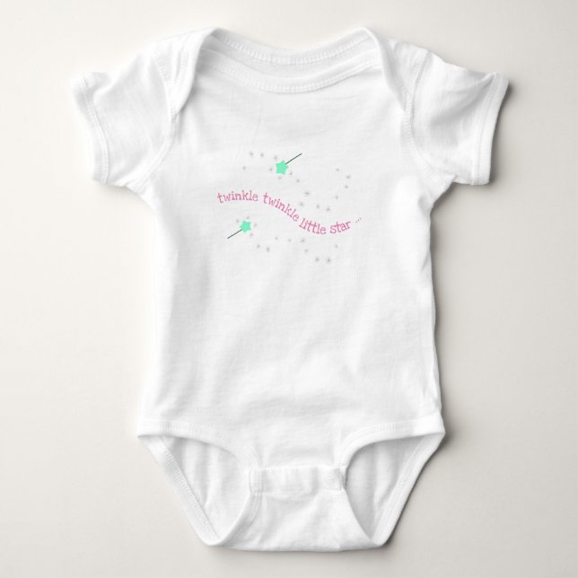 Twinkle winziger kleiner Star Magic Wand Baby Girl Baby Strampler (Vorderseite)