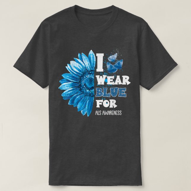 TwinkleHerz Sonnenblume ich trage Blau für als Awa T-Shirt (Design vorne)