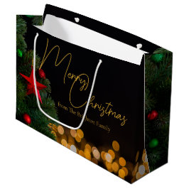 Twinkling Gold Lights Modernes fröhliches Weihnach Große Geschenktüte