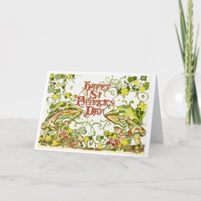 Twinkling Irish Leprechauns Grußkarte Karte (Vorderseite)