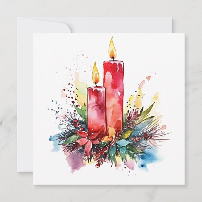 "Twinkling Lights: Bezaubernde Weihnachtsdekoratio Mitteilungskarte (Vorderseite)