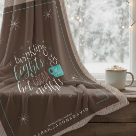 Twinkling Lights Hot Cocoa Nights ID593 Fleecedecke