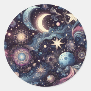 Twinkling Stardust Runder Aufkleber
