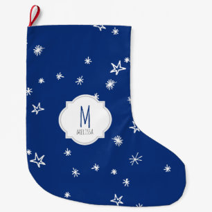 Twinkling Stars Monogram Weihnachtszeit Strumpf Großer Weihnachtsstrumpf