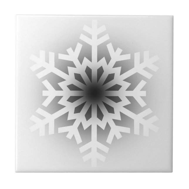 Twinkling White Snowflake Fliese (Vorderseite)