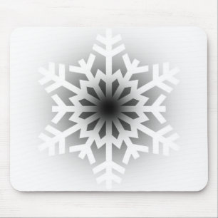Twinkling White Snowflake Mousepad