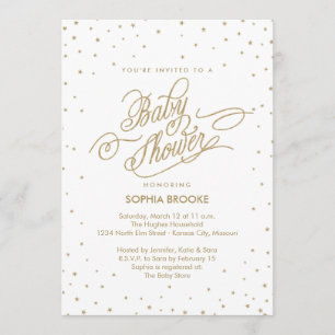 Twinkly Gold Stars Extravagante Kinderdusche Einla Einladung