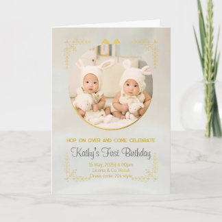 twins 1er anniversaire invitations