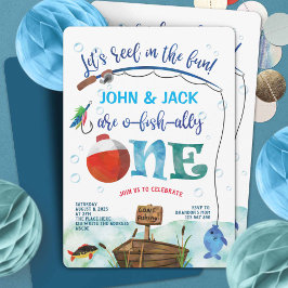 Twins Angelschüler 1. Geburtstag O-Fisch-allesamt Einladung