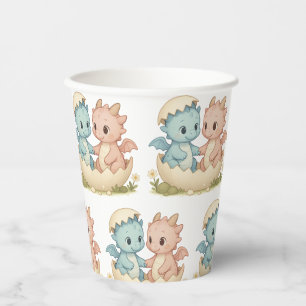 Twins Baby Dragon Fantasy Party Paper Cups Pappbecher