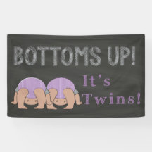 Twins Baby Duschbanner