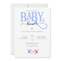 TWINS BABY DUSCHE MIT PINK & BLAU SCHNULLER