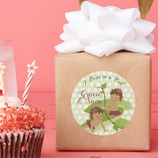 Twins Baby Dusche oder 1. Geburtstag Party Sticker (Party)