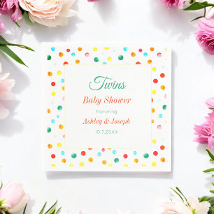 Twins Baby Duwer farbenfrohe Dots Muster Serviette