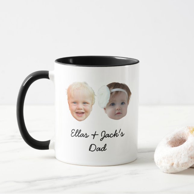 Twins Baby Gesicht Personalisierte Geschenke für V Tasse (Mit Donut)