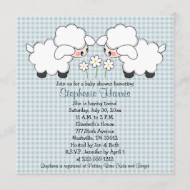 Twins Baby Lambs Baby Shower Einladungen Boys
