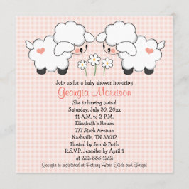 Twins Baby Lambs Baby Shower Einladungen Mädchen
