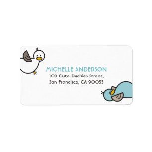 Twins Baby Niedlich Cartoon Playful Duckies Labels Adressaufkleber