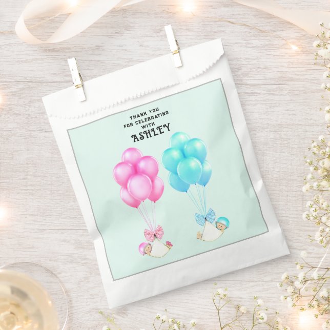 Twins Baby Showdown Vielen Dank Geschenktütchen (Ausgeschnitten)