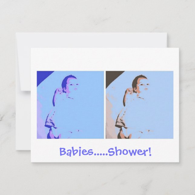 Twins Baby Shower Einladung (Vorderseite)