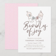 Twins Baby Shower Einladung Junge und Mädchen