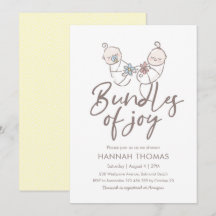 Twins Baby Shower Einladung Junge und Mädchen